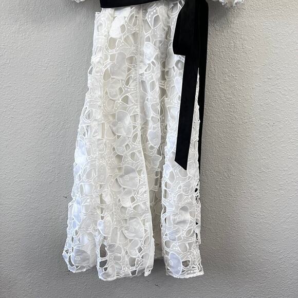 ANTHROPOLOGIE FOR LOVE AND LEMONS WHITE EMBROIDERED LACE MIDI DRESS Small - Picture 8 of 16